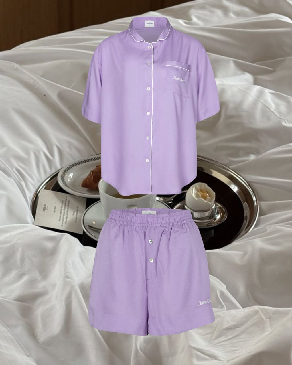 The Laurina  short PJ Set - Purple