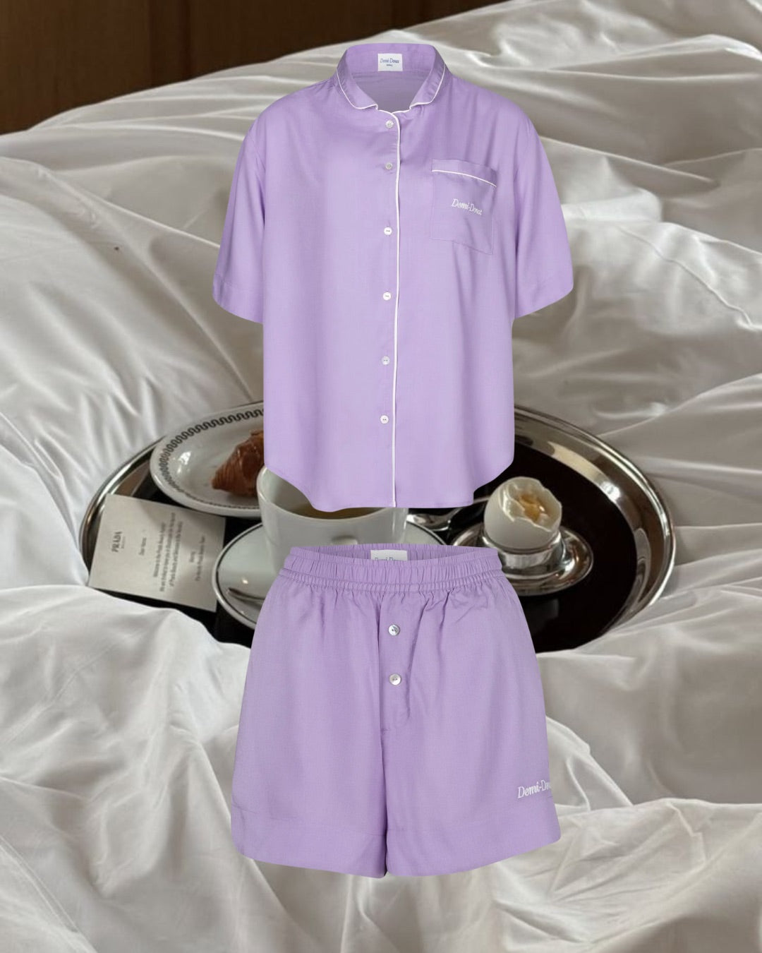 The Laurina  short PJ Set - Purple