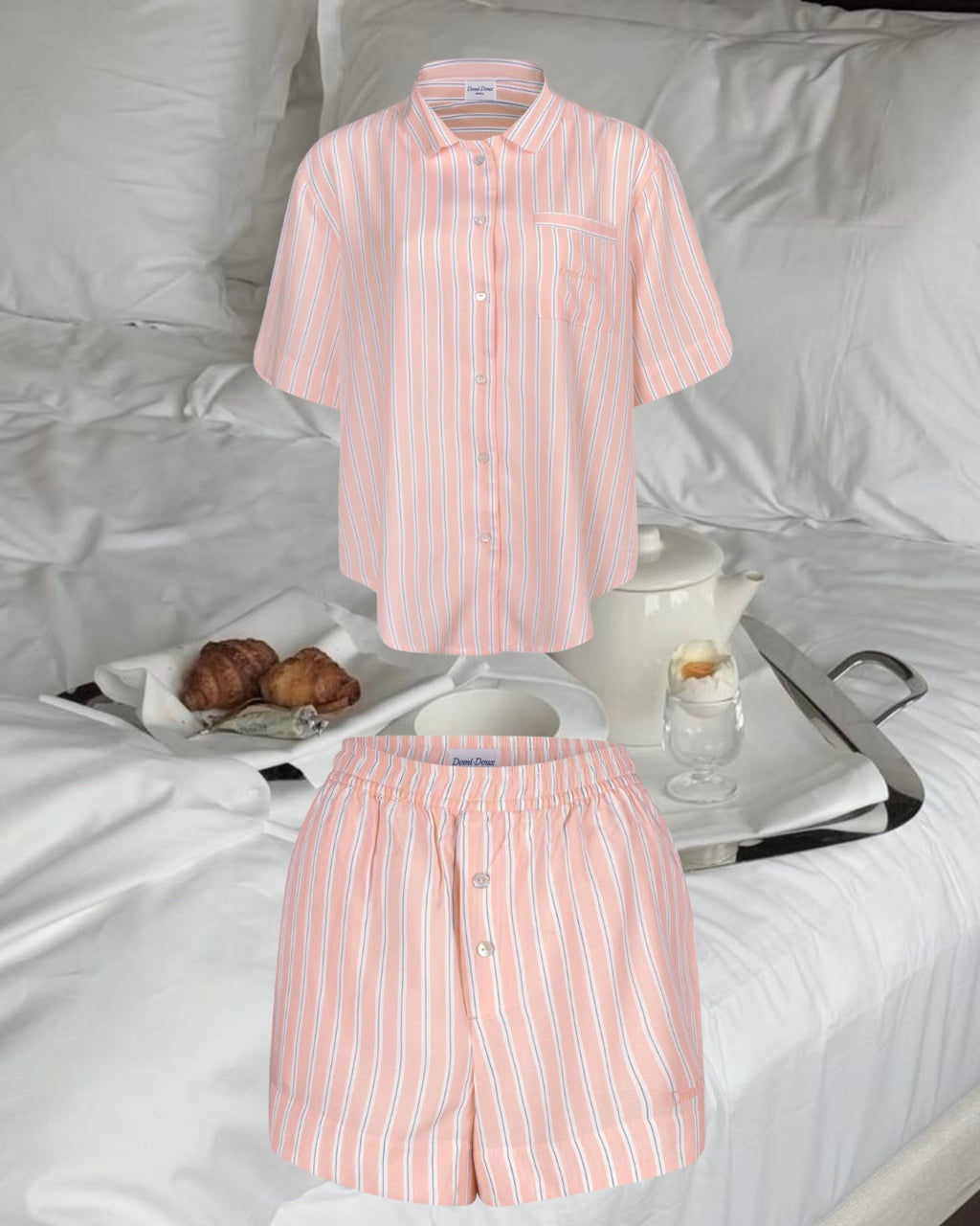 The Maxime short PJ Set - Peach