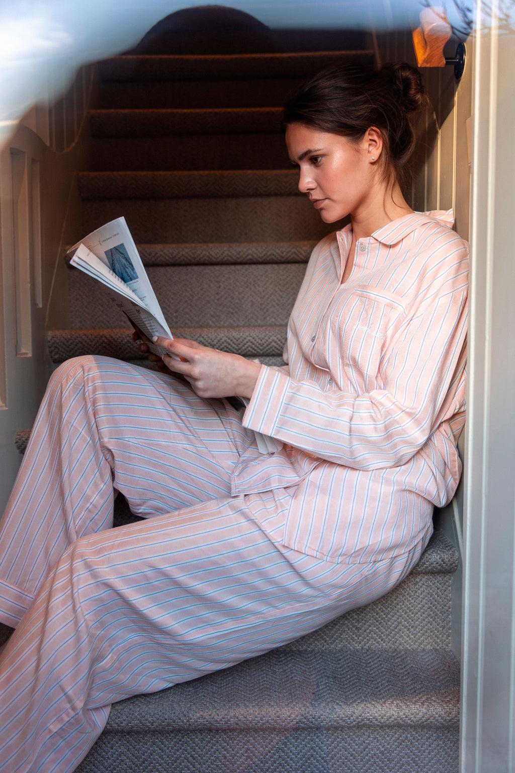 The Marie long PJ Set - Peach