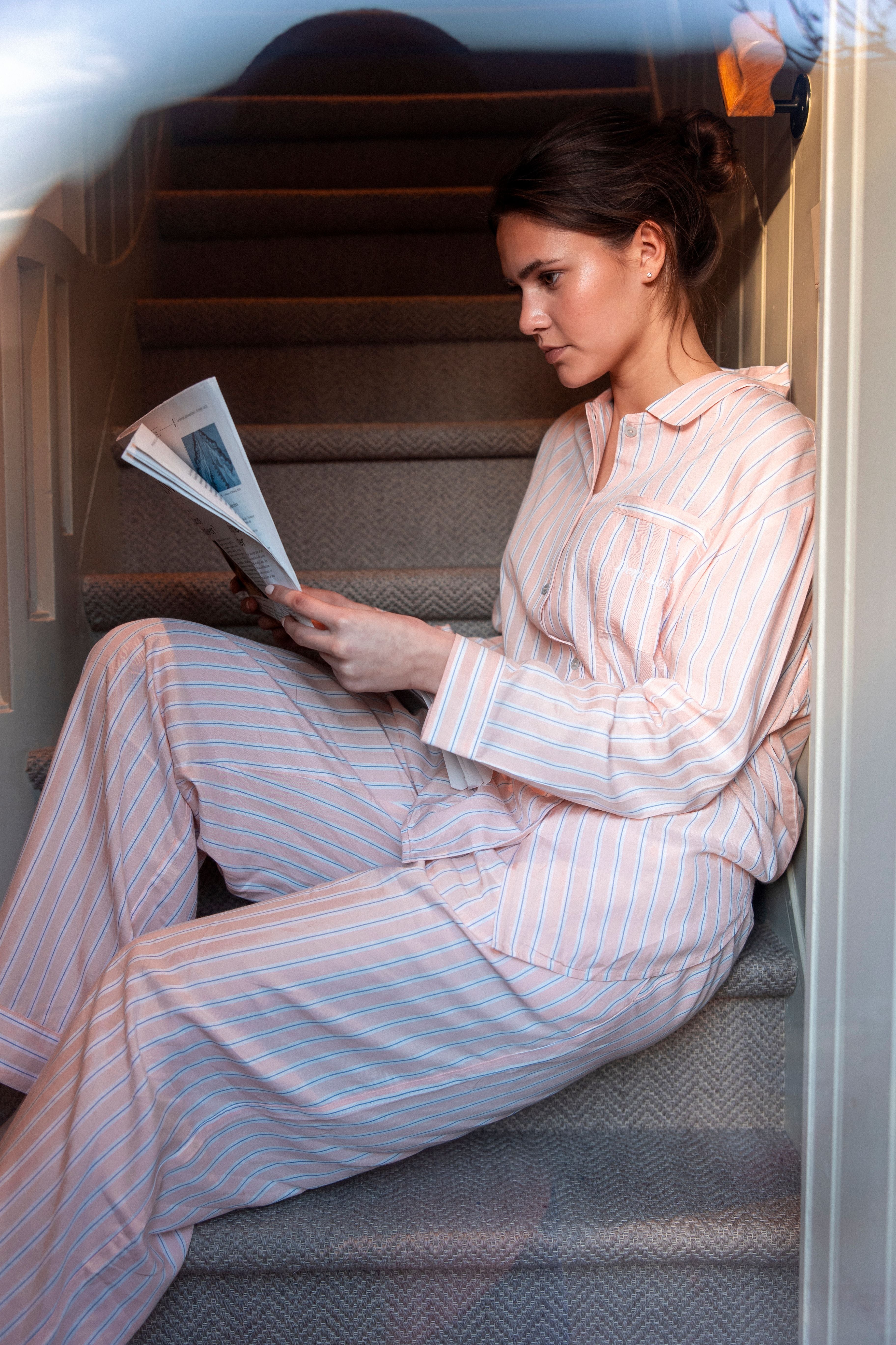 The Marie long PJ Set - Peach