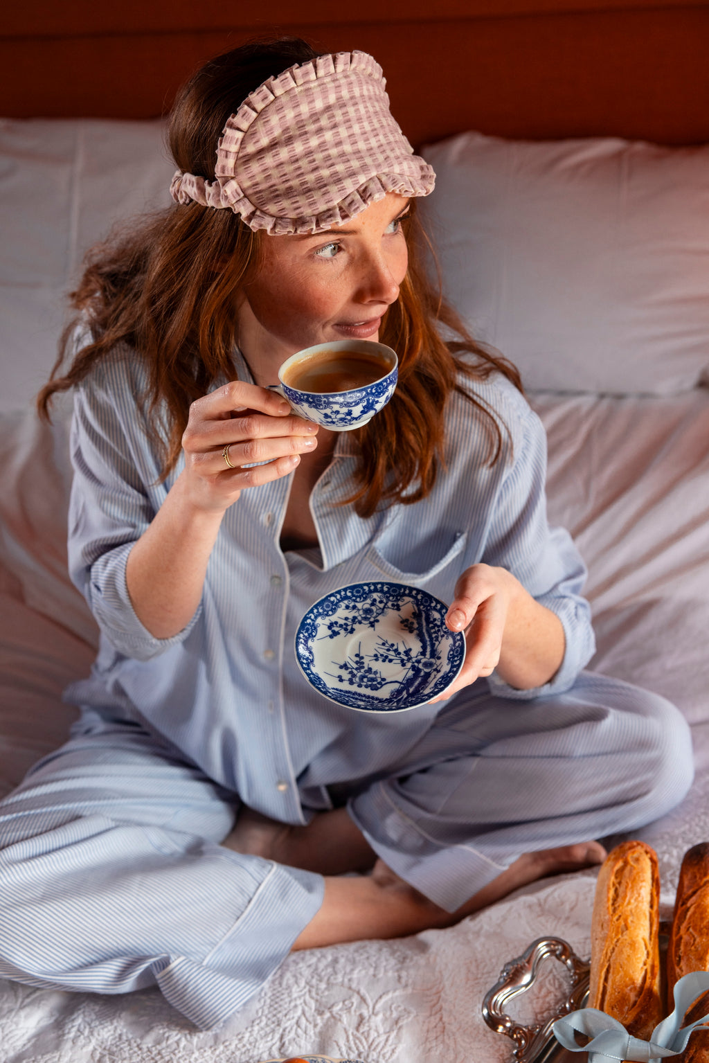 The Sophie long PJ Set - Classic blue