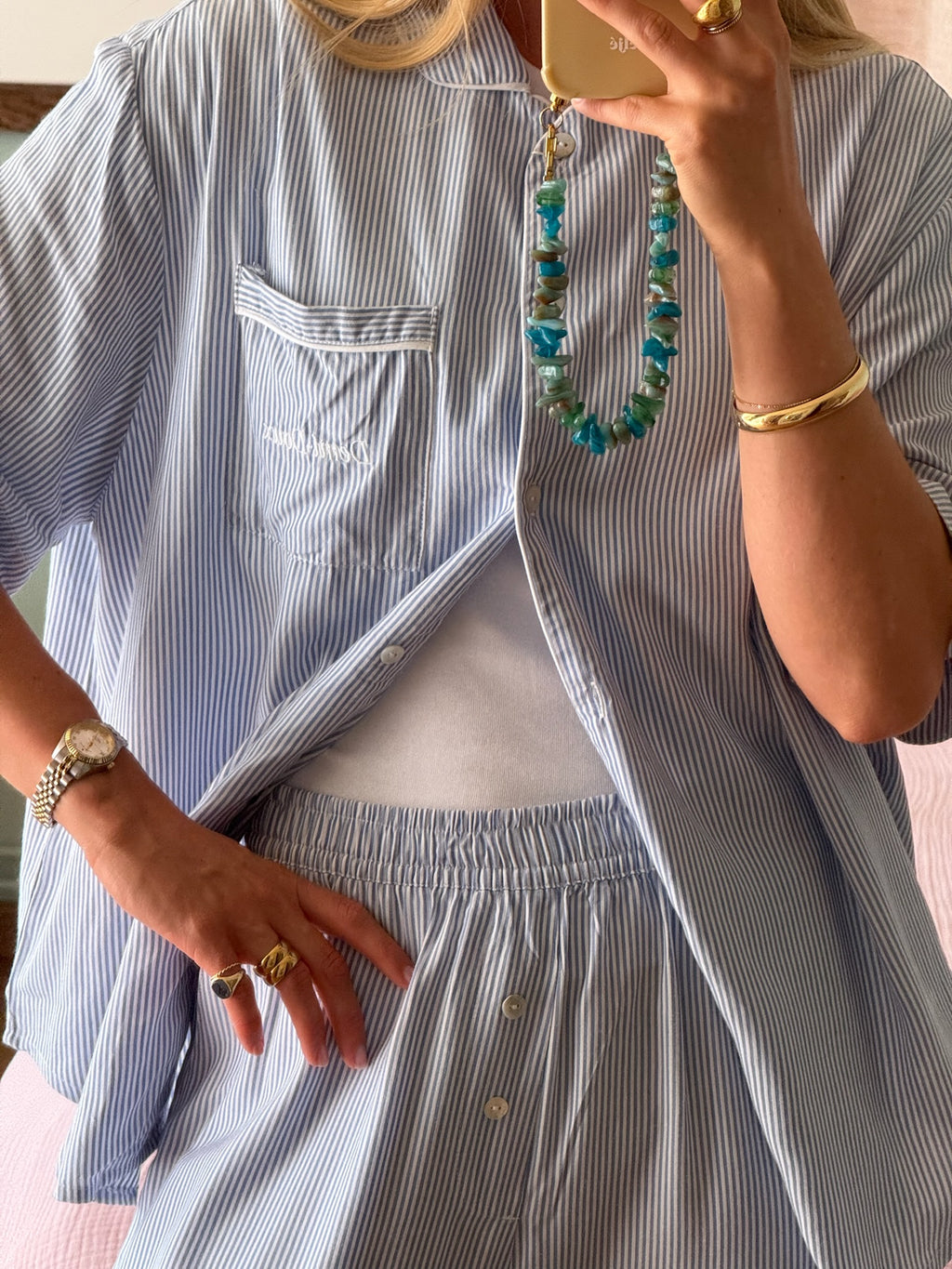 The Carice short PJ Set - Classic blue