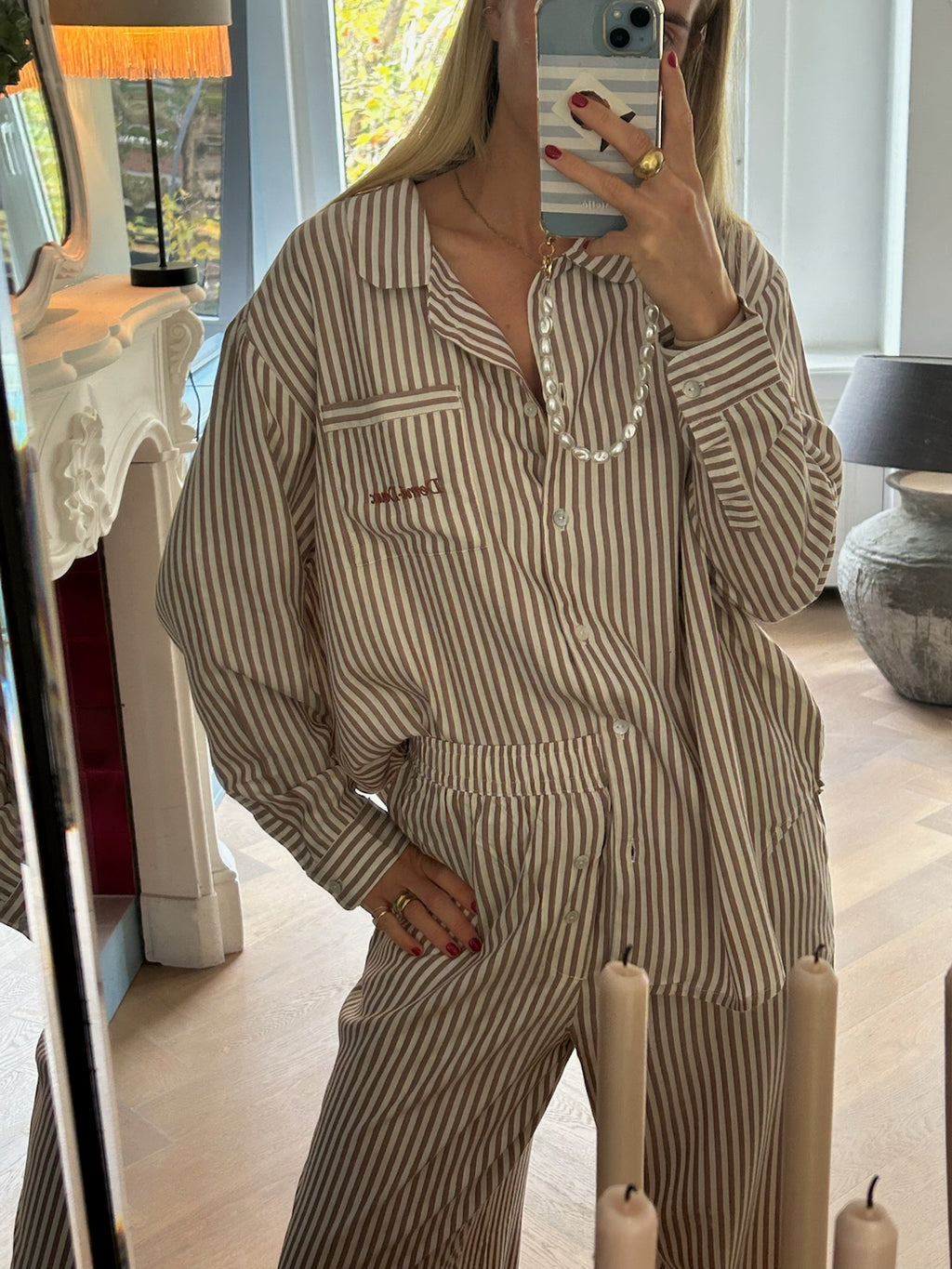 The Charlotte Long PJ Set — Taupe